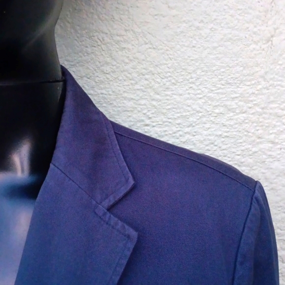 St.Johns Bay Men's Elegant Blue Pure Cotton (3) Buttoned Luxe Blazer